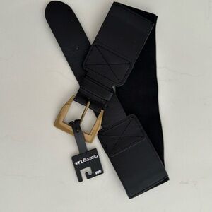 Ralph Lauren black leather and elastic belt